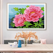 十字绣厂家抖音快手小红书一件代发2025新款线绣客厅刺绣牡丹花卉