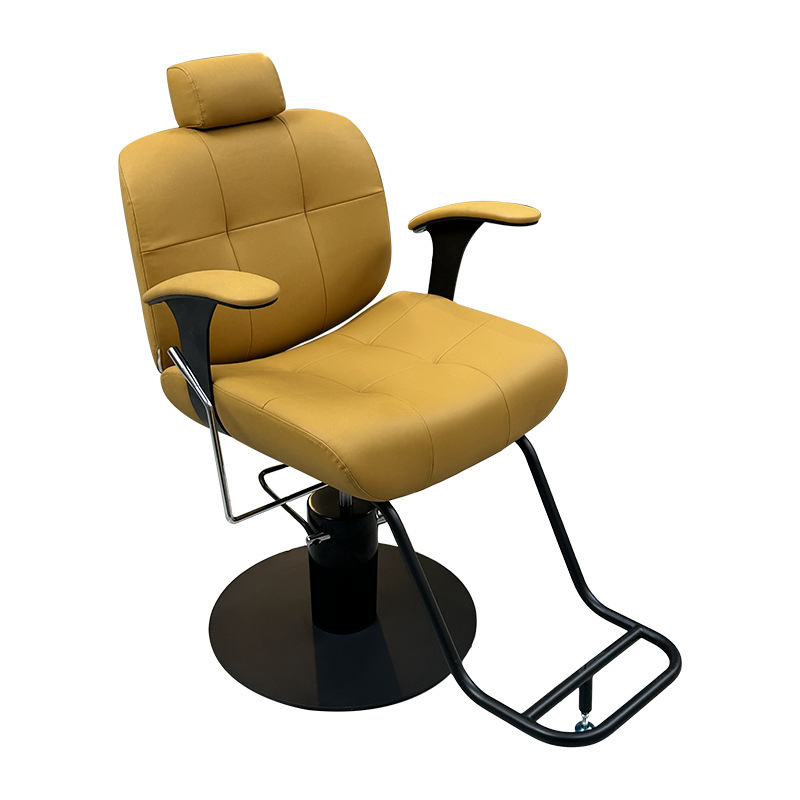 Silla de peluquería, silla de peluquería, cinturón de ajuste de elevación de pedal giratorio, reposabrazos, taburete de teñido en caliente, salón, peluquería