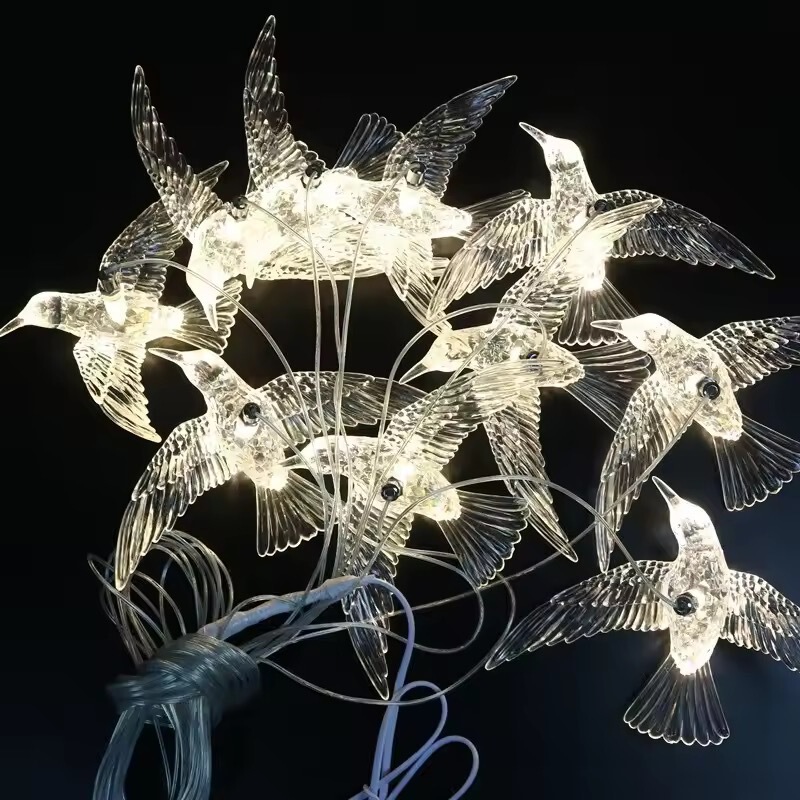 Bird Chandelier Wedding Arrangement Stage Ceiling Lighting Home Decoration Light Transparent Crystal Lighting Luminous Bird
