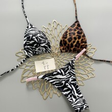 亚马逊欧美新品性感聚拢小辫比基尼分体泳装巴西沙滩泳衣bikini