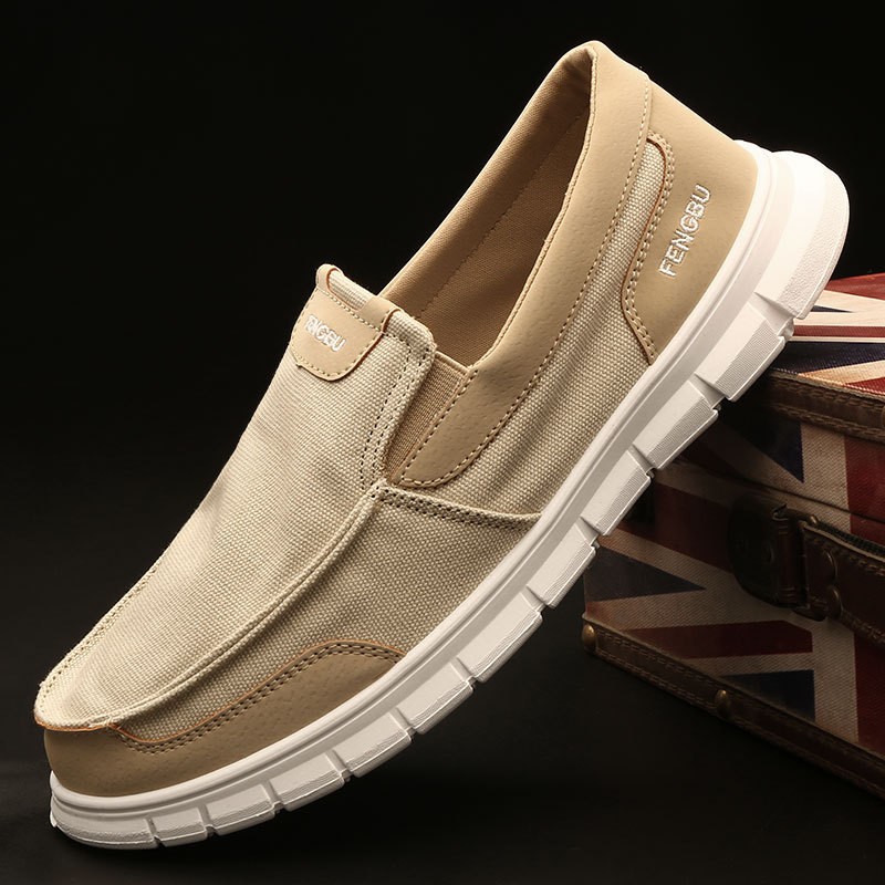 Fengbu 22035 men's shoes new trendy all-match canvas shoes old Beijing slip-on comfortable lazy casual shoes