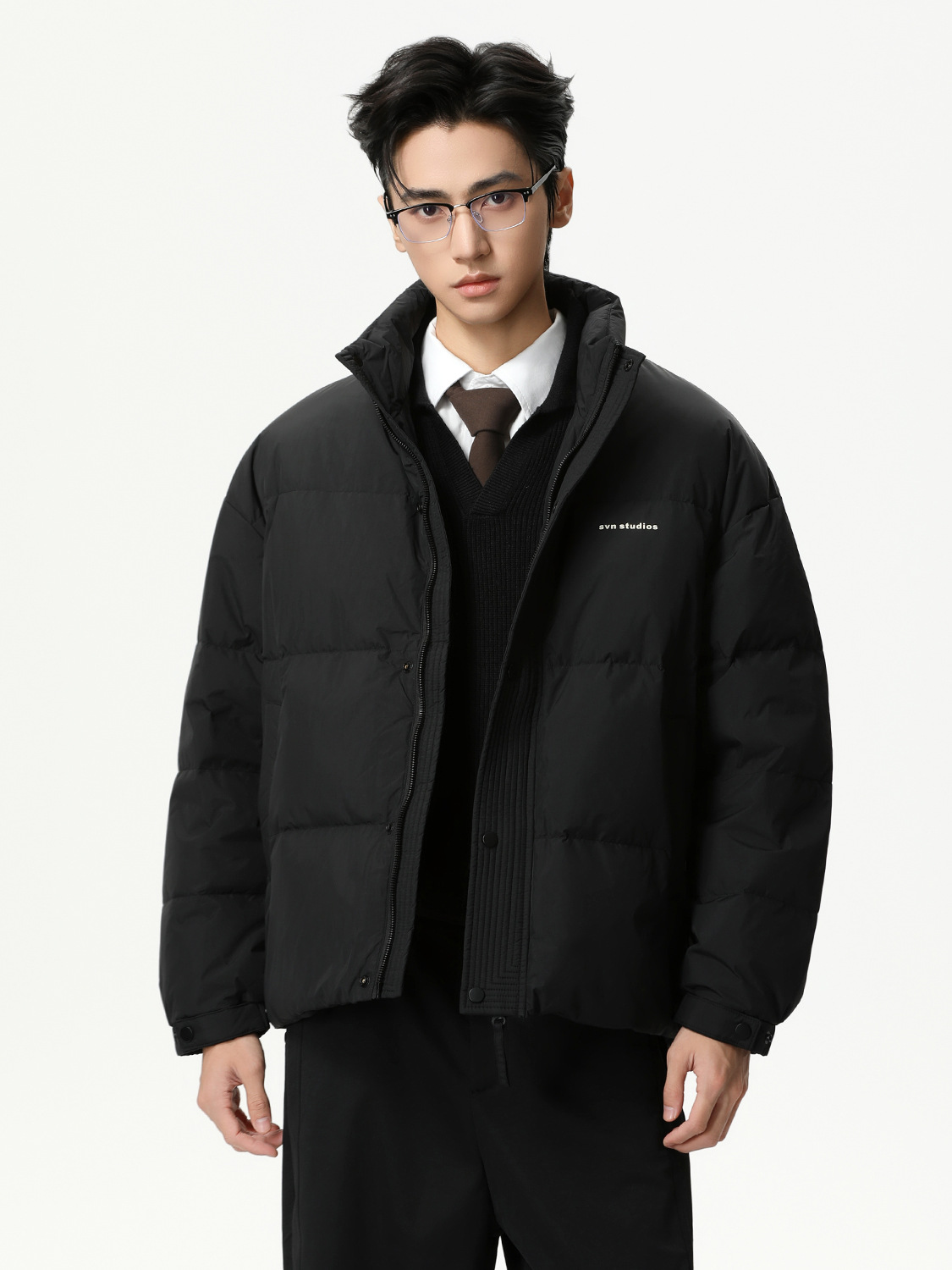 MTLCLOTHES Hombres| 90% blanco de goma collar corto de color sólido grueso chaqueta cálida chaqueta de plumón casual moda