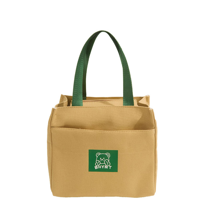 (2개) 일본과 한국 스타일 두꺼운 옥스포드 캔버스 가방 여성 핸드백 도시락 미라 미라 미라 음식 작은 헝겊 가방 핸드 백 구매