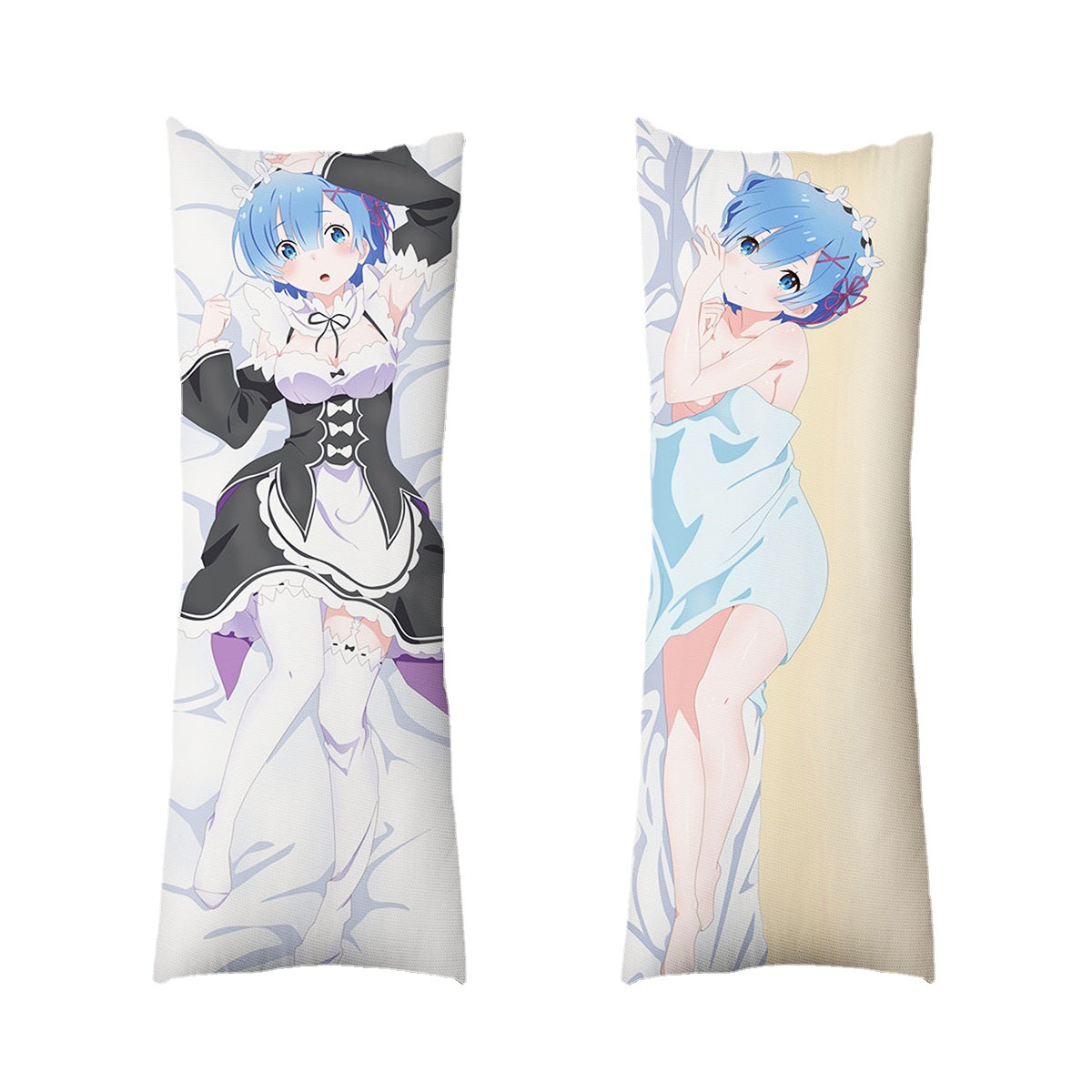 Re:Zero - Başka Bir Dünyada Hayata Başlamak için Rem Ram Tam Vücut Yastık Kılıfı Özel Yastık Kılıfı