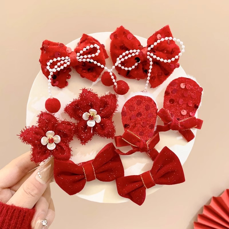 Horquilla de bebé de año nuevo, clip de pelo de sudor, tocado de bebé de niña, horquilla de lanugo para niños que no lastima el cabello, accesorios para el cabello de año nuevo