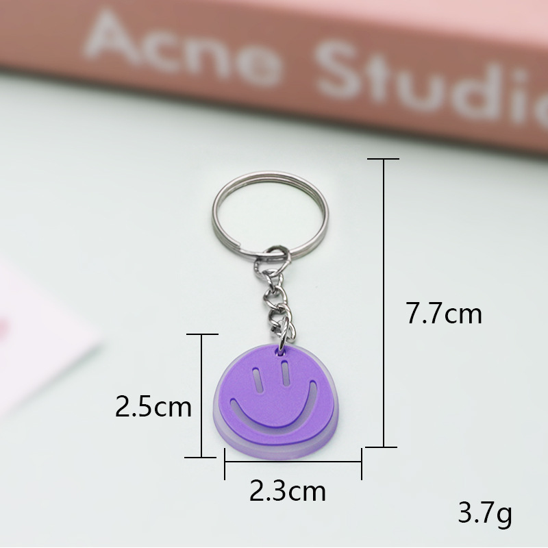 Japonés lindo pequeño llavero campana ins chica corazón Arco Iris color clave anillo bolsa clave colgante al por mayor