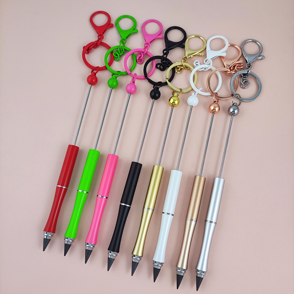 Suministro con Escondida borrador afilado-lápiz libre estudiante pintura DIY llavero portátil con cuentas de lápiz