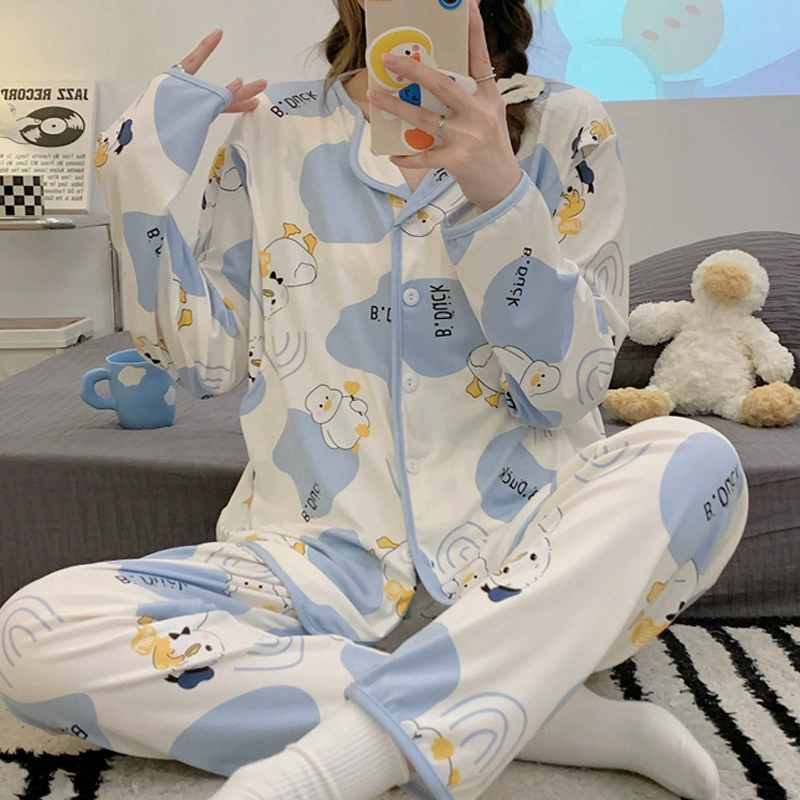 Новый постнатальный костюм новый весенний осенний период кормления грудью беременная пижама весна лето тонкий набор по беременности и родам