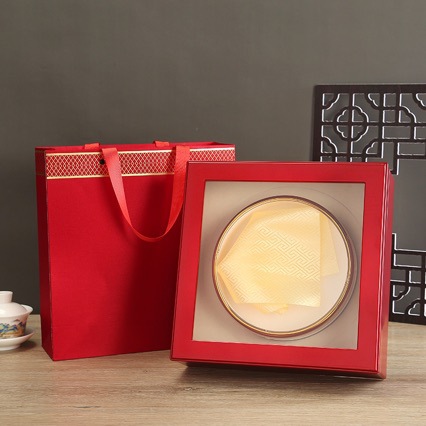 中国红开窗烤漆礼盒燕窝虫草西洋参红参枫斗高丽参鹿茸等包装礼盒