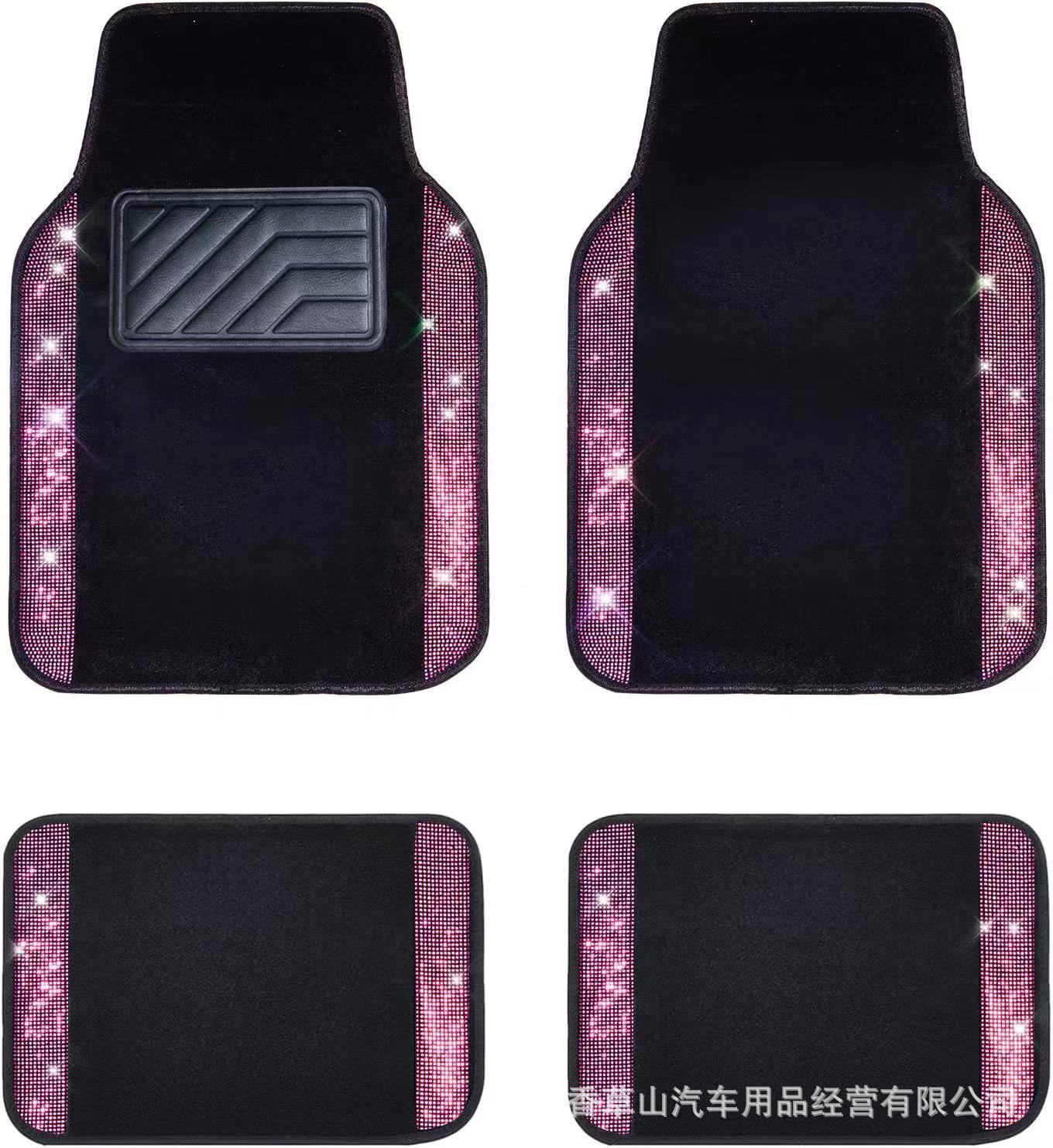 Estera del pie del coche transfronterizo Universal Diamante Australiano Diamante Estera del pie del diamante Alfombra brillante Alfombra de pie de PVC para mujer Juego de 4 piezas image 5