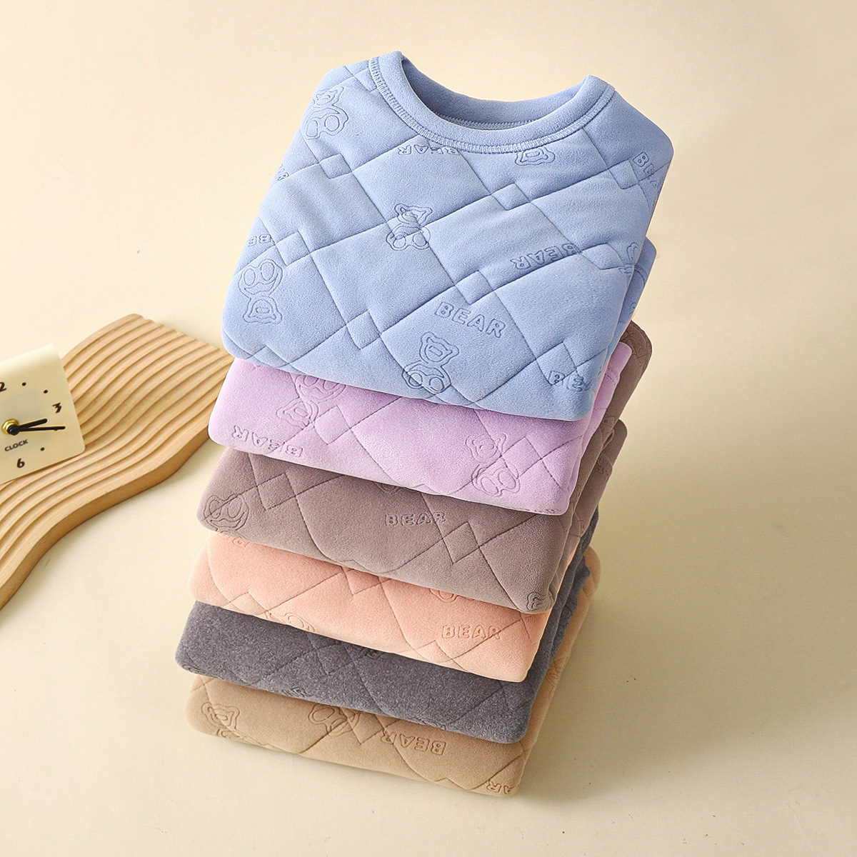 Uniformes escolares artefactos infantiles ropa interior cálida set de terciopelo grueso chaqueta de otoño para niños pantalones de otoño chaqueta cálida de niñas otoño invierno