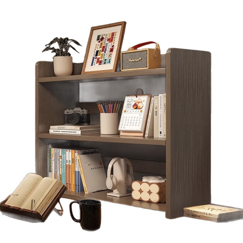 Estante de escritorio de madera sólida Estante de escritorio Estante