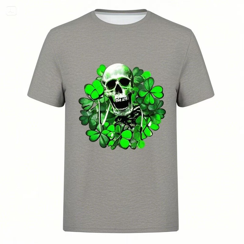 2024 新しいクロスボーダー temu AliExpress Xiyin Amazon スカル 3D プリント Tシャツファッションメンズ半袖|undefined