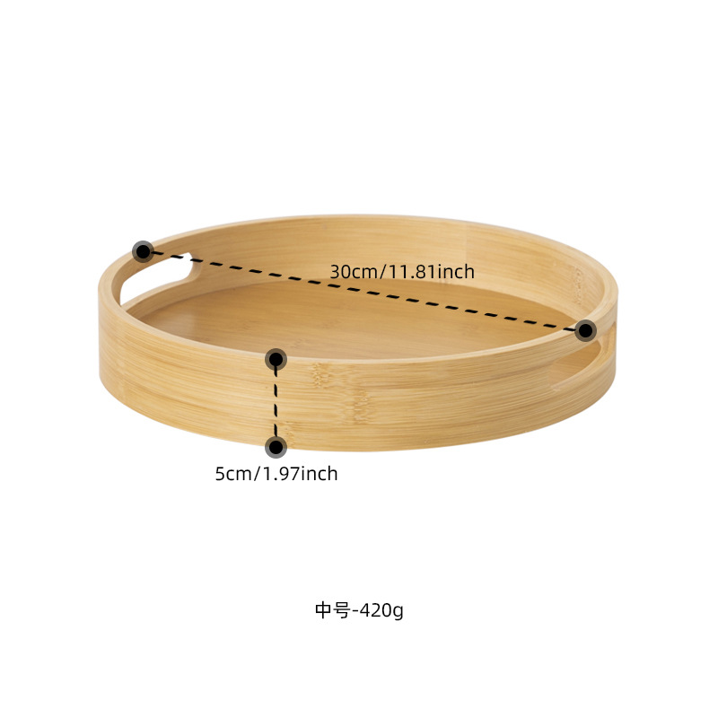 Bandeja de té portátil, taza de té doméstica, juego de té, taza de agua, bandeja de té de madera de bambú japonés, bandeja de té redonda