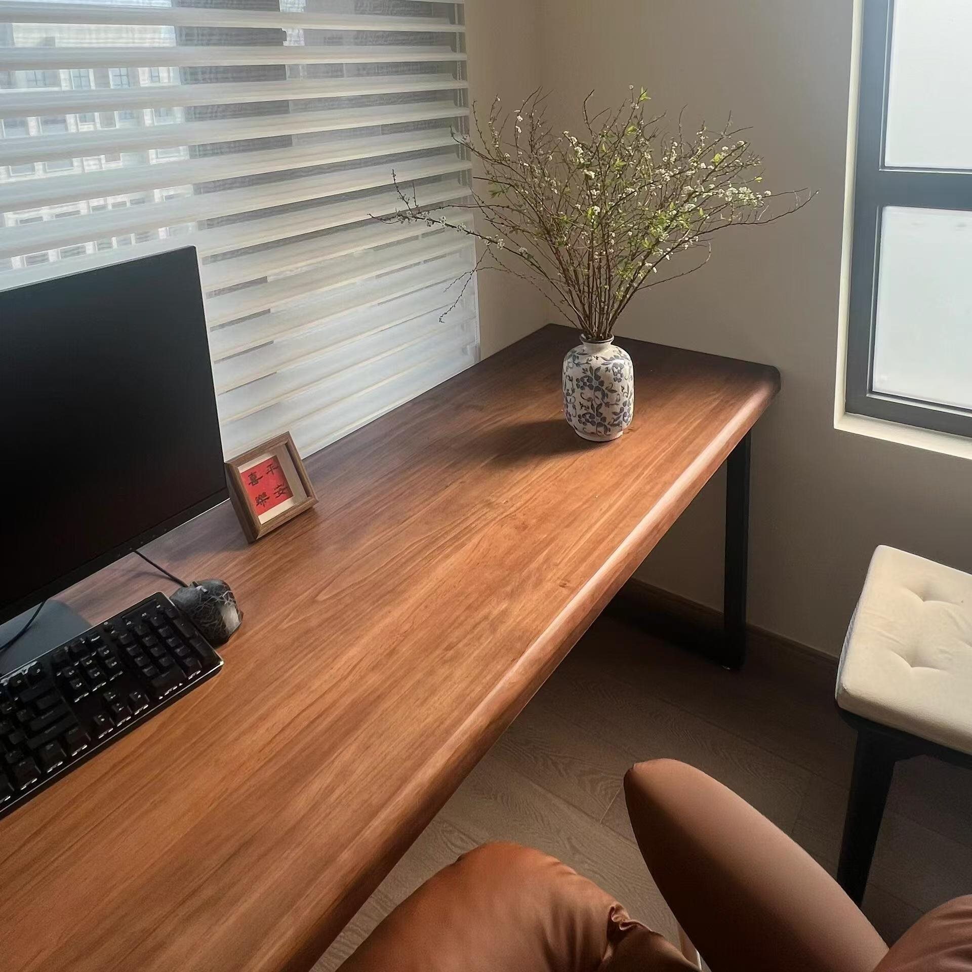 实木书桌单人电脑桌台式卧室家用办公桌大长书桌工作台双人电批发