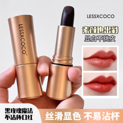 黑玫瑰不沾杯口红港风复古口红滋润显白不沾杯不掉色防水唇膏批发