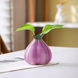 Onion Ceramic Small Vase Ornaments Living Room Office Flower Arrangement Hydroponic Flowers Pothos Green Plant Desktop Decoration Ornaments