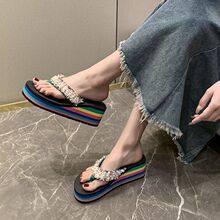 中国风女士拖鞋后跟一字拖鞋女2025夏秋新款民族风沙滩防滑凉拖鞋