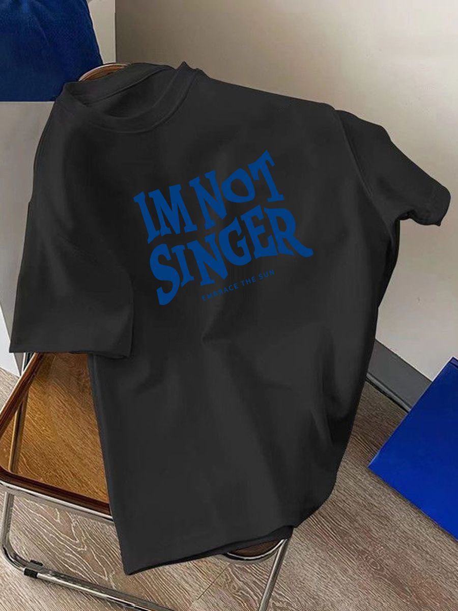 Camiseta estampada de seda de hielo Estilo coreano Estilo occidental Camiseta adelgazante Camiseta de manga corta Hombres y mujeres mismo estilo pareja desgaste todo partido moda casual