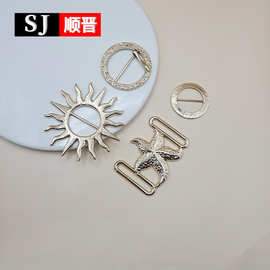 高档锌合金属星形日字形扣子服饰服装箱包百搭调节扣松紧扣三档扣