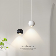 现代简约卧室床头小吊灯 创意个性轻奢简约LED长条圆球长线吊灯