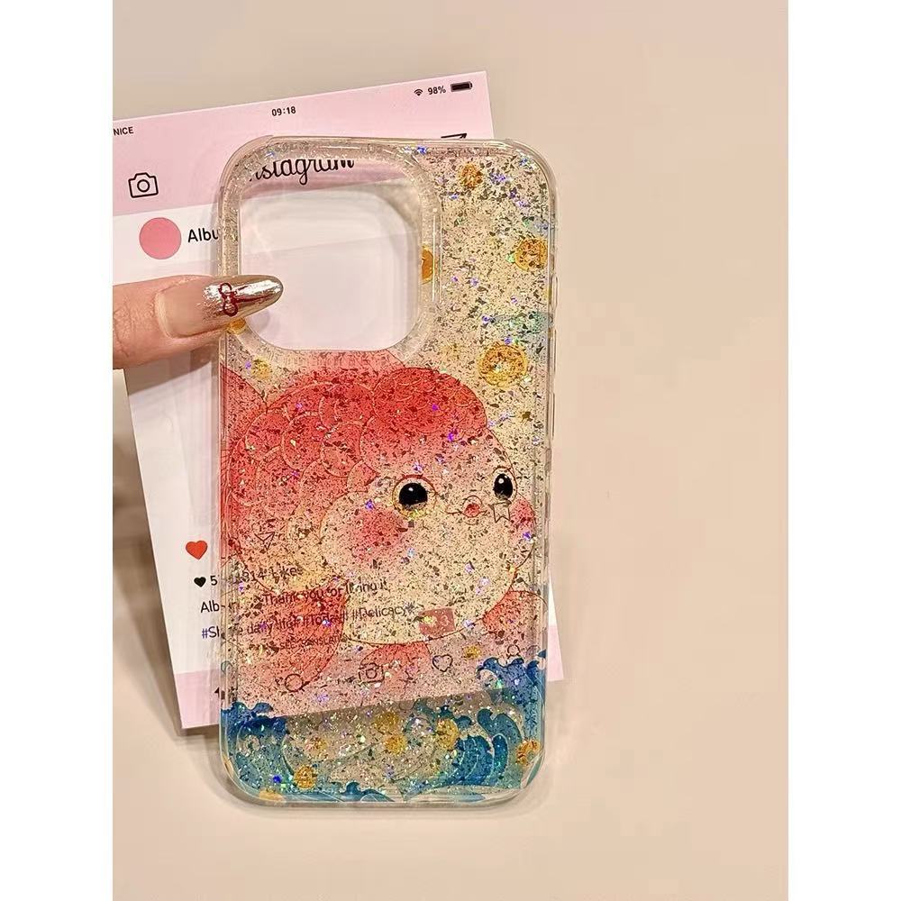 Nuevo brillo chino Lucky Koi para iPhone 14 funda para teléfono móvil 16ProMax Apple 15 hembra 13 colgante 16