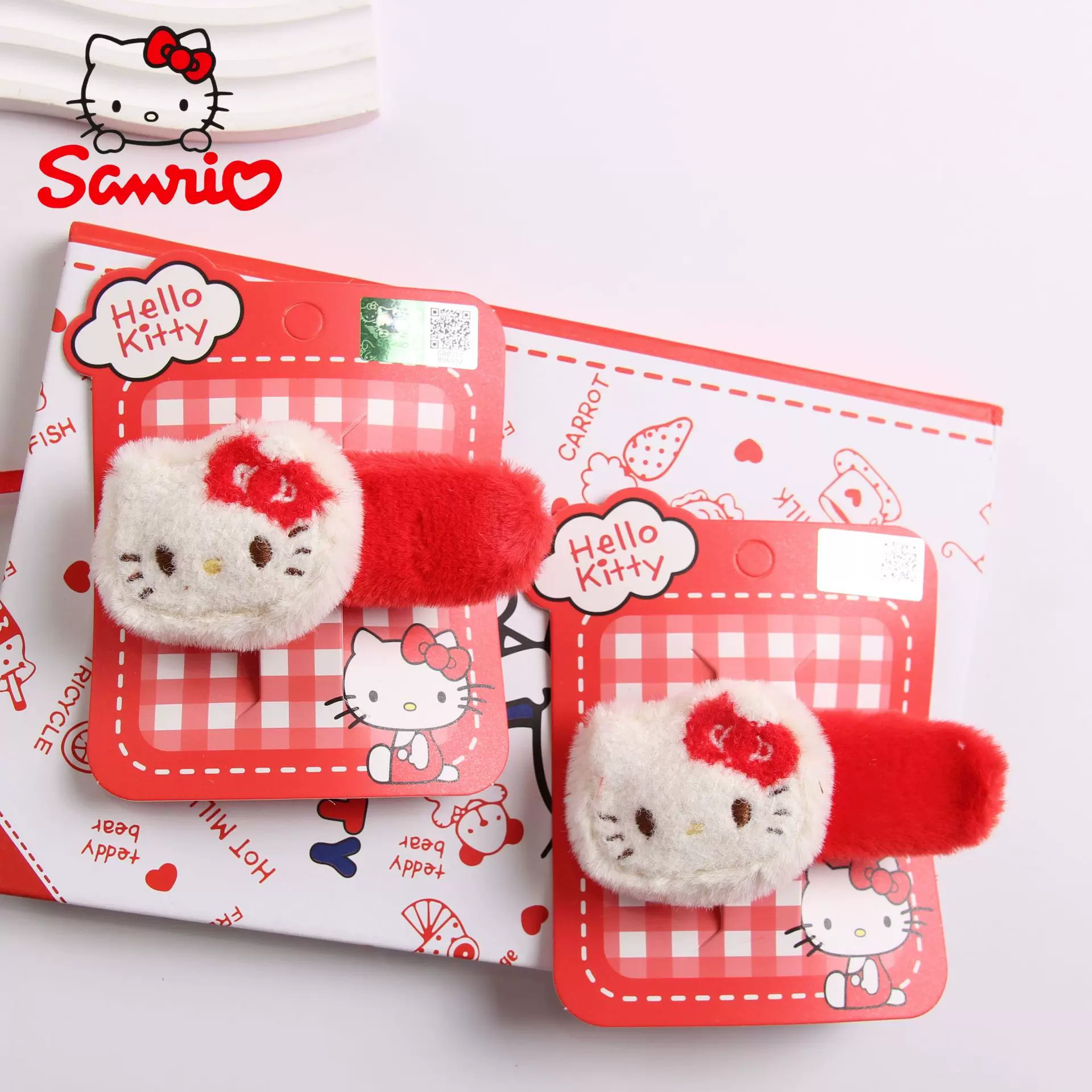 三丽鸥正版kt猫毛绒儿童发夹女可爱公主2025新款前额刘海侧边发饰