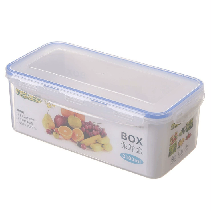 3100ml Пластиковый прямоугольный прозрачный盒 для хранения продуктов, miscellaneous зерно, запечатывающий盒 холодильник морозильник пластиковый盒