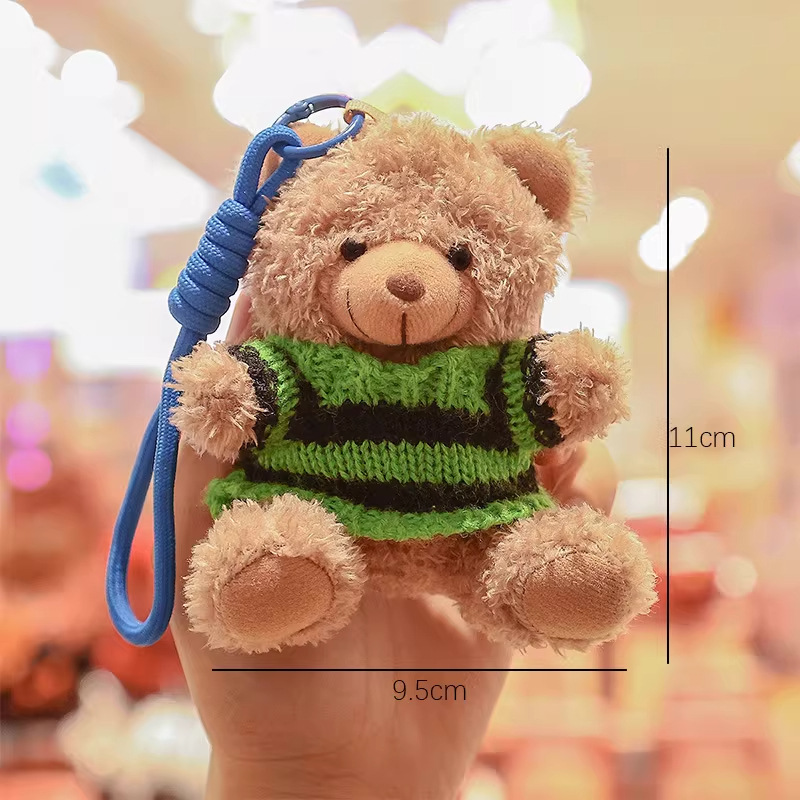 Juguetes de peluche trajes suéter osos colgante llavero adorable Teddy Bear bolso colgante pequeño regalo