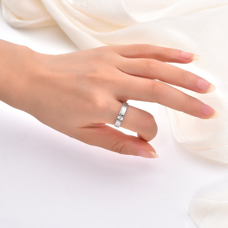 All Seasons Season Couple Gender Simple Style Geometric Titanium Steel Plating 18K Gold Plated Couple Rings Punk Rings