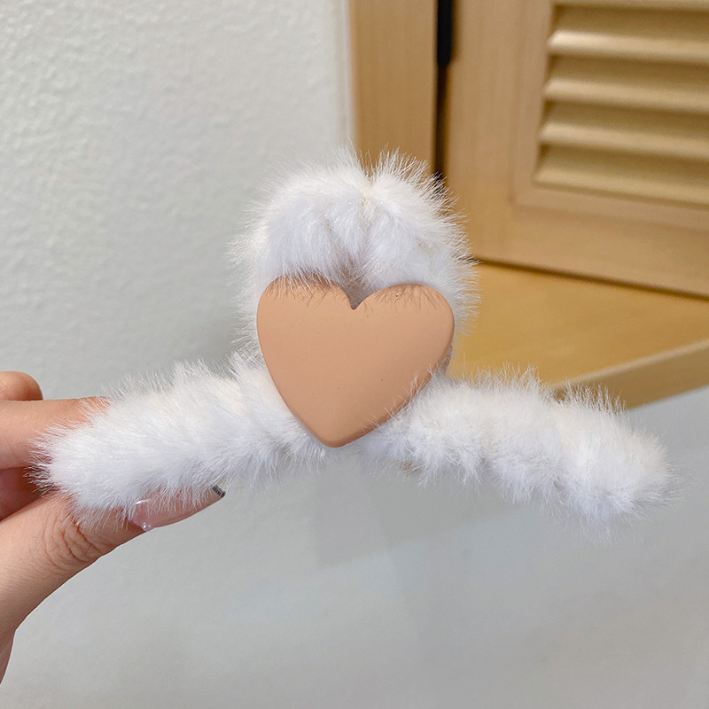 Otoño y invierno simple café de leche tiburón clip de cabello más agarrar clip de alta sensación detrás de la cabeza cabello adorno de cabello coreano agarrar cabello universal