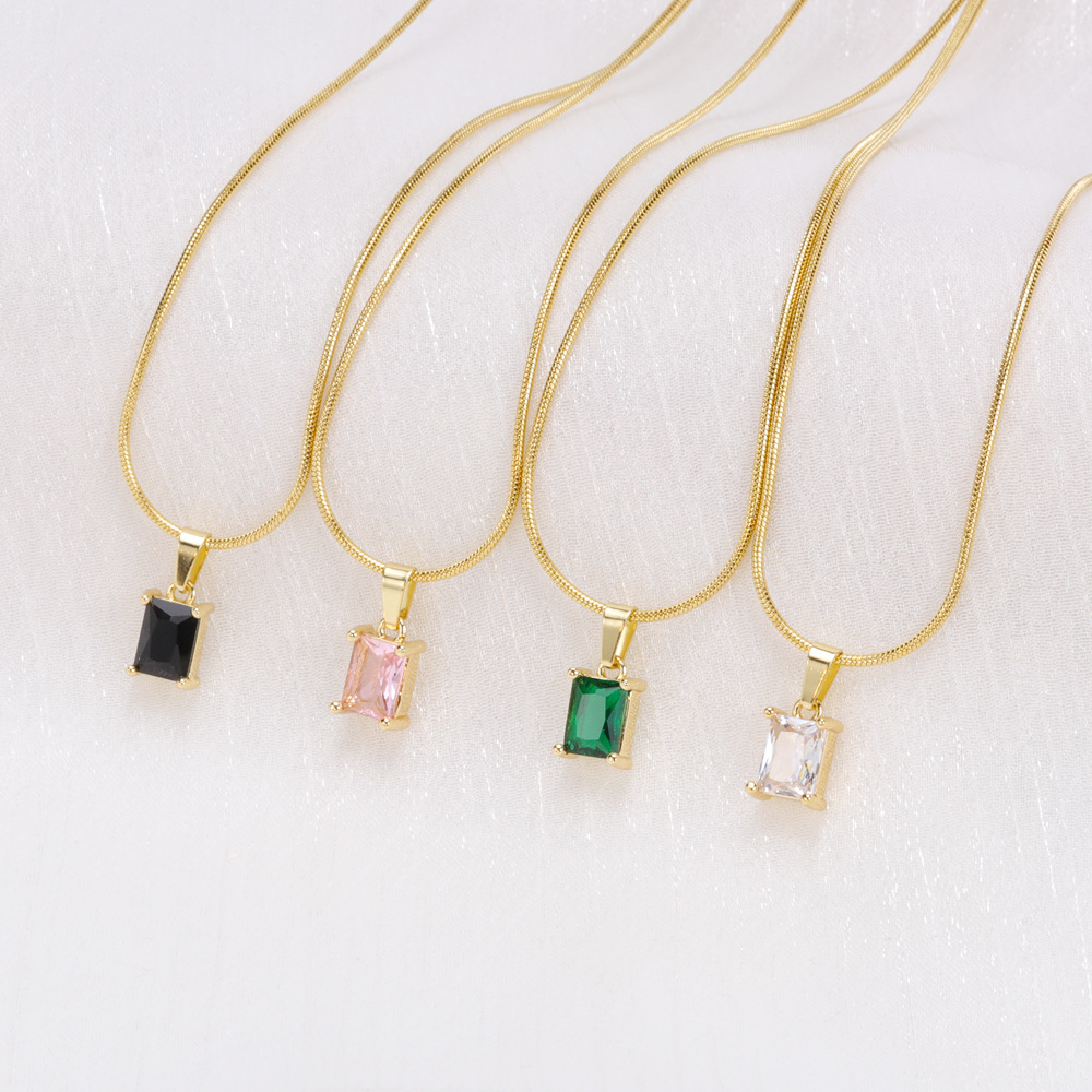 30g Weight Zircon Inlay Material Pendant Necklace Classification 1 Piece Quantity Daily Occasion Stainless Steel Material Geometric Pattern Unisex Gender Inlay Design Simple Style Style Simple Style Geometric Stainless Steel Inlay Zircon Pendant Necklace 11