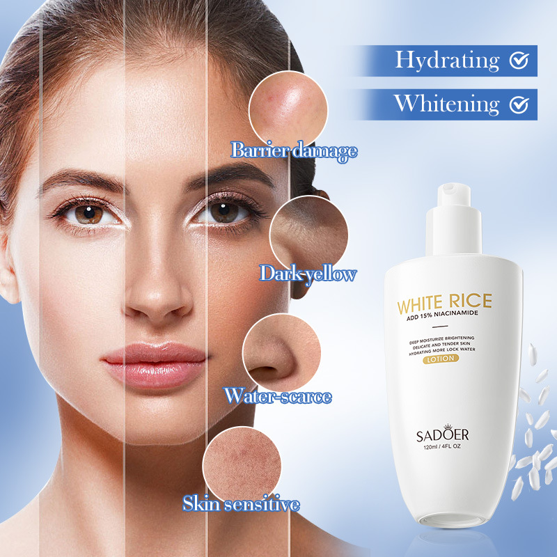 Full English SADOER Witte Rijst Niacinamide Verhelderende Hydraterende Waterlotion_voghion.com