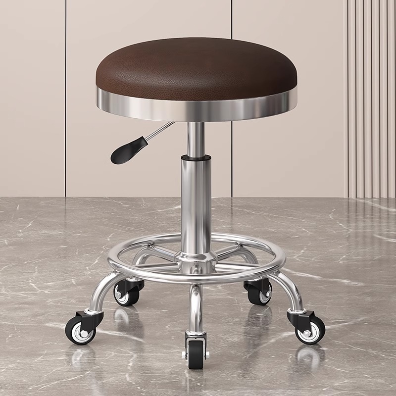 Taburete de belleza, taburete de polea especial para salón de belleza, taburete de peluquería, taburete de peluquería, silla de elevación para manicurista, taburete redondo