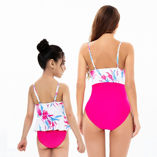 New Arrival Parent-Child Swimsuit Girls' Triangle Printed Swimsuit Women's Sexy Swimming Beachwear