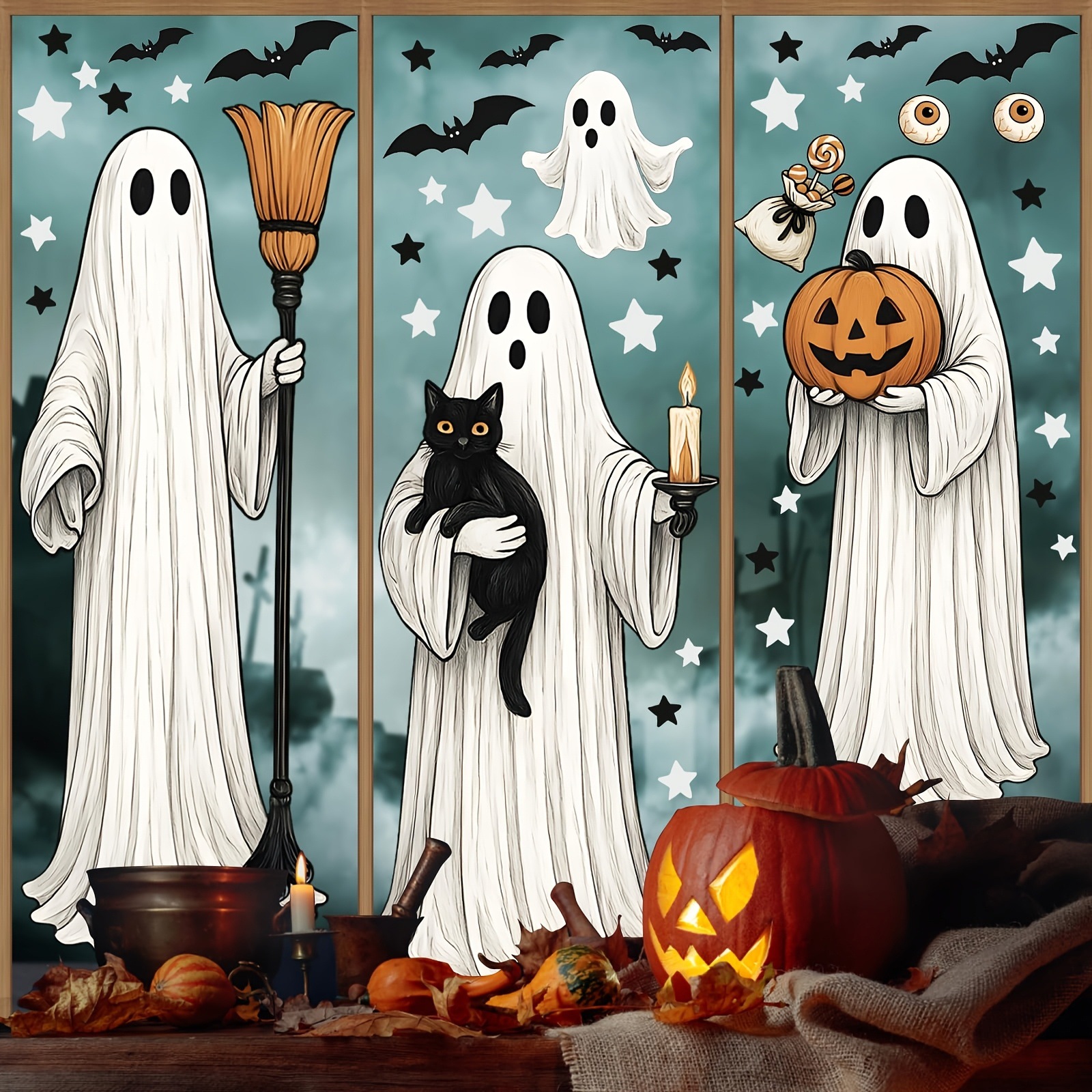 Halloween Ghost Window Stickers for Home Living Room Bedroom Study Party Decoration