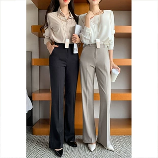 Autumn suit, flared trousers, high-quality style