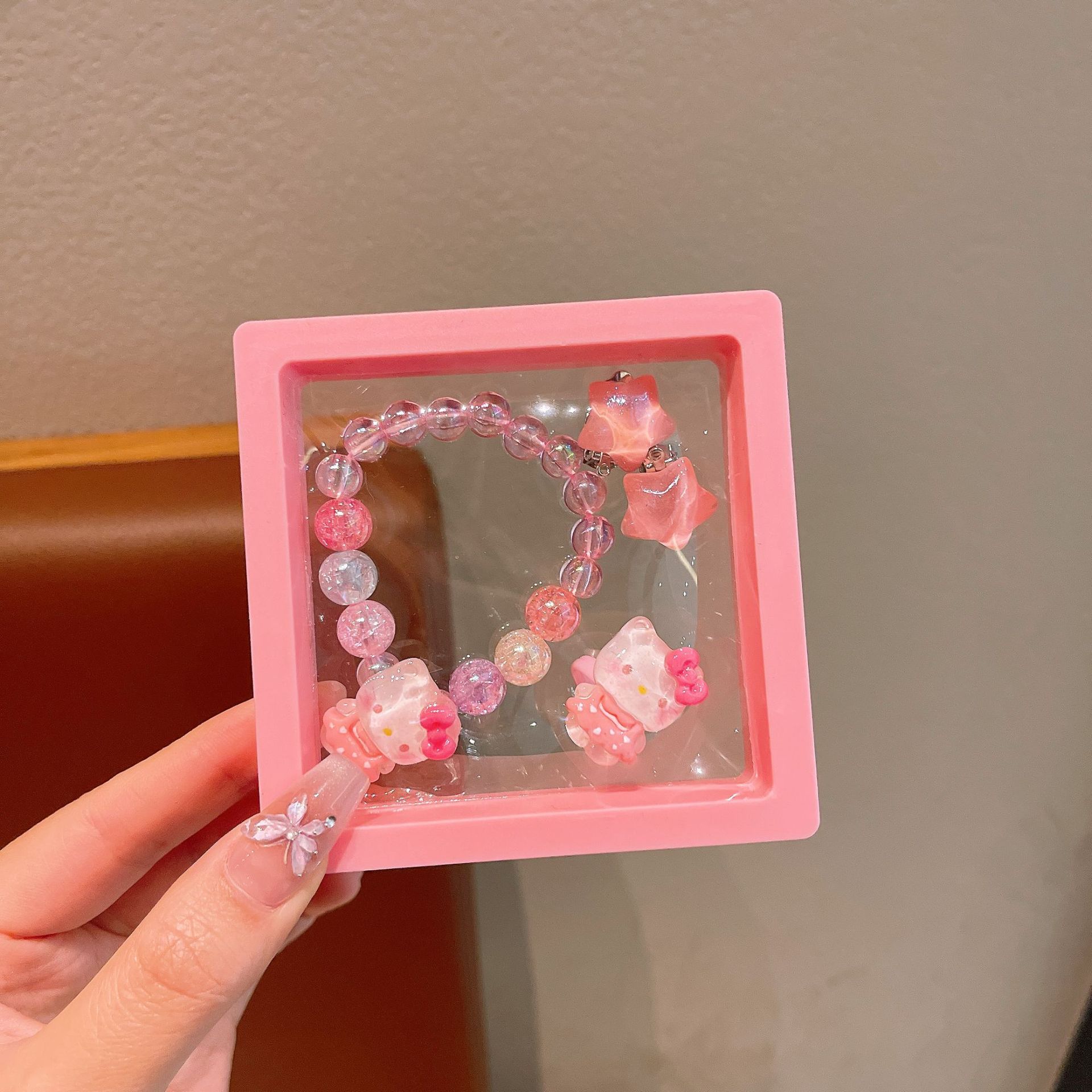 Niñas lindas pulseras princesas de dibujos animados joyas para niñas niños dulces colgantes de color caramelo pulseras de cuentas pulseras