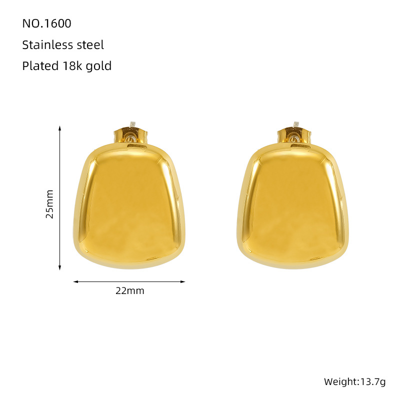 Pendientes de lujo de alta calidad de acero de titanio de nueva moda transfronteriza personalidad femenina salvaje estilo ins aretes de acero inoxidable joyería