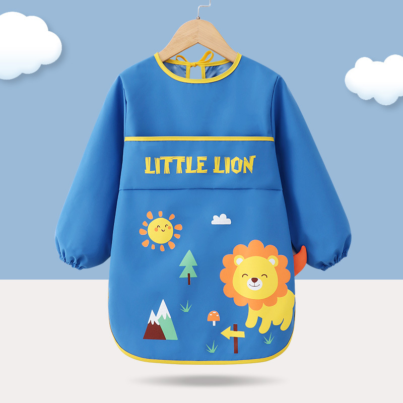 Pintura infantil mono bebé comiendo babero sin mangas impermeable reverso vestir pintura arte kindergarten manga larga babero