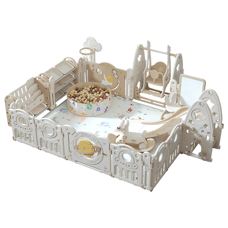 Alfombra de juego para bebés y niños, para uso en interiores, con valla protectora para el salón, área de juego para gatear, todo en uno.