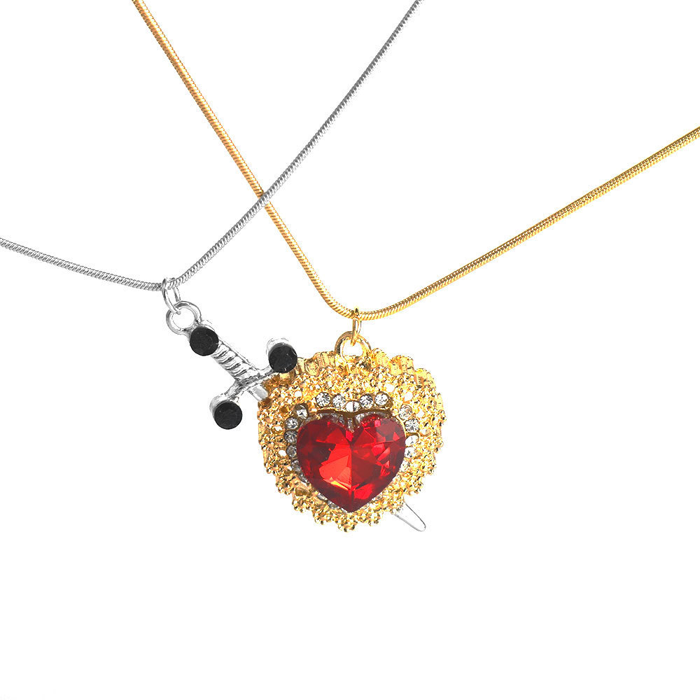 23g Weight Zinc Alloy Pendant Material Zircon Inlay Material Pendant Necklace Classification Zinc Alloy Chain Material snake chain Chain Type Holiday, Party Occasion Zinc alloy Material Heart Shape Pattern Unisex Gender Plating Design Punk, Streetwear Style Punk Streetwear Heart Shape Zircon Zinc Alloy Snake Chain Pendant Necklaces Wholesale 15
