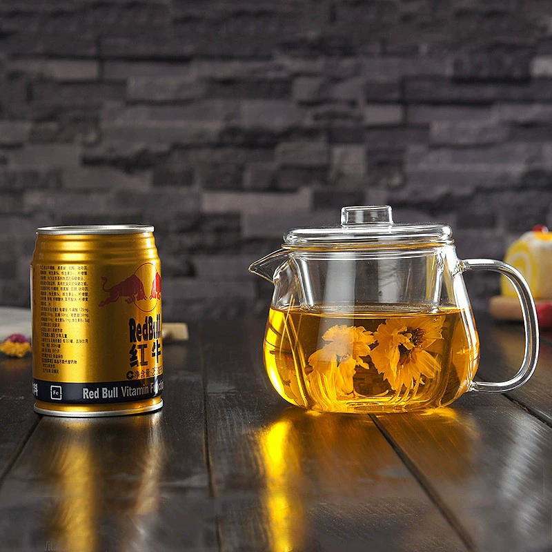 Glass teapot, liner, filter, flavored tea, increased thickness