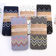 出口日本 Hanamizuki日系棉质圆点波浪纹提花脚踩裤袜 打底袜子女