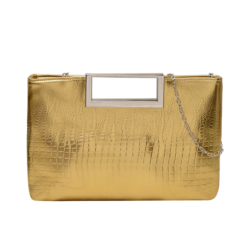 European Style Crocodile Pattern Shoulder Bag With Chain Strap_voghion.com