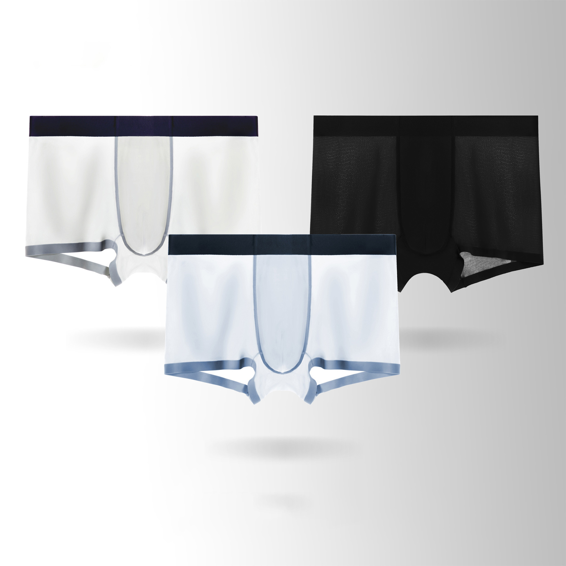 2026 verano 120 calzoncillos de seda de hielo para hombres absorben el sudor y inhiben las bacterias, calzoncillos de ángulo plano sin marca de verano secado rápido y frío. image 14