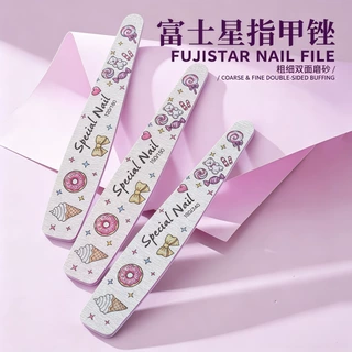 富士星砂纸指甲锉美甲工具印花指甲锉可水洗双面打磨条不掉砂锉条