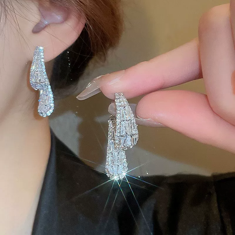Серебряная игла, цирконы, модные универсальные серьги из жемчуга, стиль высокого качества, стиль «легкая роскошь», оптовая закупка