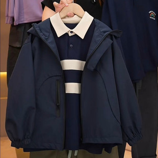 Boys' Autumn Jackets Spring and Autumn 2025 New Children's Handsome, Fashionable and Fashionable Street Autumn Jackets Trendy