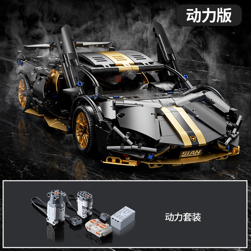 Compatible con lego galvanizado verde lambo tres mil años de coche deportivo Gini juguetes para niños modelo de coche de control remoto regalo de cumpleaños